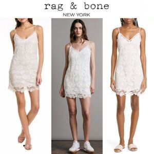 Rag & Bone Aleah Crochet Mini Dress Cotton Dress sz 12